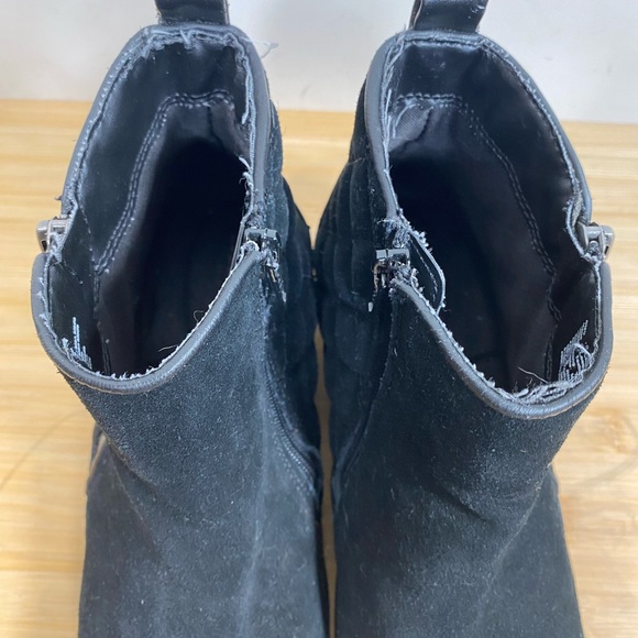 Sole sensibility flex sole black suede & leather quilted ankle boots winter warm - Picture 10 of 11